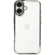 Aslanoğlu Store Newface Iphone 16 Kılıf Razer Lensli Silikon - Gümüş