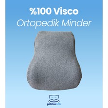 Pillowart Visco Gri Bel ve Sırt Destek Yastığı – Ofis Koltuğu ve Araba Için Ergonomik Minder