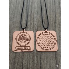 Yerlikaya Bakır Ayetel Kursi Önlü Arkalı Saf Bakır Kolye