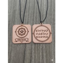 Yerlikaya Bakır Ihlas Suresi Önlü Arkalı Saf Bakır Kolye