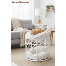 Empressco Petsandcompany Lüks Iki Katlı Kedi Evi, El Yapımı Özel Tasarım Örgü Kedi Yatağı, Modern Kedi Kulübesi Beyaz - Fiyatı, Yorumları