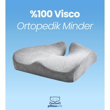 Pillowart Visco Oturma Simidi Koltuk Minderi – & Kuyruk Sokumu Destekli Gri