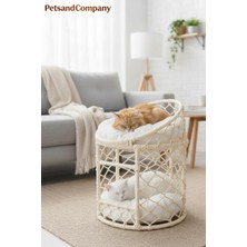 Empressco Petsandcompany Lüks Iki Katlı Kedi Köpek Evi, El Yapımı Özel Tasarım Örgü Kedi Yatağı, Modern Kedi Kulübesi Krem - Fiyatı, Yorumları
