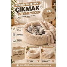Empressco Argehome Donut Kedi Yatağı 2’li Set Battaniyeli Peluş Kedi Köpek Yatağı 50 60 70 cm - Fiyatı, Yorumları