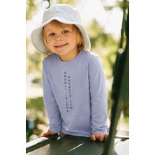 Cigit Sloganlı Uzun Kollu T-Shirt 2-10 Yaş Pastel Mavi