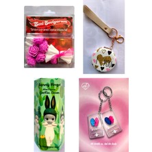 Sasta Flowers+Parmak Izi Anahtarlık+Aynalı Anahtarlık+Sonny Angel