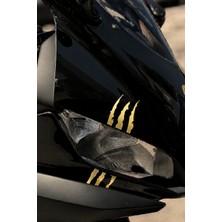 Banxtre Kask ve Motor Için Mat Gold Renk Pençe Izi Sticker Etiket