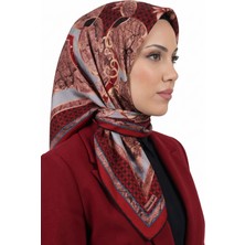 Hadiora Kadın Kırmızı Soyut Desenli Organik Soft Pamuk Eşarp