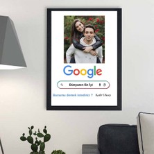 Hediye Vakti Sevgiliye Özel Google Arama Çubuğu Tasarımlı Çerçeve – Isimli ve Fotoğraflı Yaratıcı Hediye