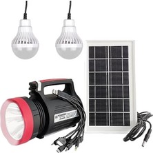 EstoreBox 10 Watt 22 Smd Ledli Solar Panelli 3 Ampullü Usb-Mp3-Radyo Destekli Solar Fener YJ-1908