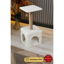 Empressco Patistore Bodrum Yıkanabilir Yataklı Kedi Tırmalama ve Oyun Evi Kulesi - Ağır Tabanlı Sağlam Mdf Kedi Yuvası- Beyaz - Fiyatı, Yorumları