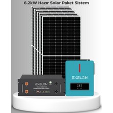 SB Solar 6.2kw Lityum Hazır Solar Paket | Büyük Buzdolabı + Çamaşır Makinesi +  Küçük Iş Aletleri | Bağ Evi - Yazlık - Müstakil Ev