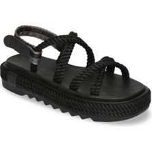 Bohonomad Tahiti Mid Platform Kadın Sandalet - Siyah