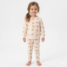 Enza Butik Kız Çocuk %100 Pamuk Yumuşacık Interlok Kumaş Kelebek Desenli Pijama Takımı 3-6 Yaş