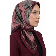 Hadiora Kadın Kırmızı Pembe Soyut Desenli Organik Soft Pamuk Eşarp