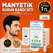Wealtivo Manyetik Burun Bandı 30’lu Beyaz Set, Premium Mıknatıslı Burun Açıcı Bant, Horlama Azaltmaya Yardımcı, Spor ve Uyku İçin