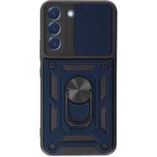 Uravas Store Galaxy S22 Kılıf Pars Lens Yüzüklü Silikon - Lacivert