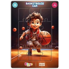 Btoys Basketbolcu Can - Frame Puzzle - 12 Parça