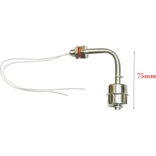 Robiz L Tip Metal Sıvı Su Seviye Sensörü 75MM  Paslanmaz Çelik Şamandıra Mekanik Anahtar Kazan Kap Depo Tank Havuz Akvaryum Pompa Hidroponik 10W