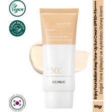 Scinic Enjoy Foundation Keep Tone-Up Sun Cream Tone Eşitleyici ve Aydınlatıcı Güneş Kremi 50GR