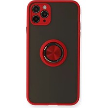 Iphone 11 Kılıf Montreal Yüzüklü Silikon Kapak - Kırmızı
