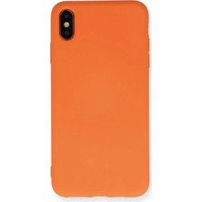 Iphone x Kılıf Nano Içi Kadife Silikon - Turuncu