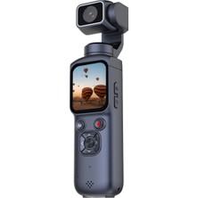 Metontech 4K Ultra Hd Profesyonel Aksiyon Kamerası | Vlog Kamera, Gimbal, 330° Dönebilir, Yüksek Stabilizasyon, Yüz Takibi, Dokunmatik Ekran, Siyah