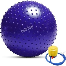 Clifton Dikenli Yoga Pilates Aeorobik Jimnastik Topu 65 cm Mor Pompa Hediyel