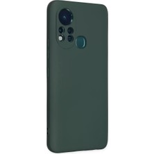 Infinix 11S Kılıf Nano Içi Kadife Silikon - Koyu Yeşil