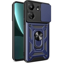 Bilfold Xiaomi Redmi 13C Kılıf Pars Lens Yüzüklü Silikon - Lacivert