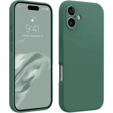 Iphone 16 Kılıf First Silikon - Koyu Yeşil
