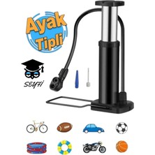 Küçük Ayak Tipi Pompa Tekli Teker Bisiklet Top Bot Lastik Şambrel Şişirme Pompası 1 Adet Turkuaz Tek Ebat