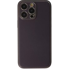 Iphone 13 Kılıf Coco Deri Silikon Kapak - Derin Mor