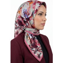 Hadiora Kadın Pembe Floral Desenli Organik Soft Pamuk Şal
