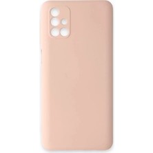 Galaxy M31S Kılıf Nano Içi Kadife Silikon - Pudra