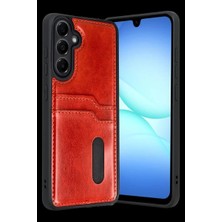 Bilfold Samsung Galaxy A57 5g Sara Kartvizitli Deri Kılıf - Kırmızı