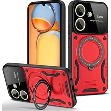Redmi 13C Kılıf Joy Lens Standlı Kapak - Kırmızı