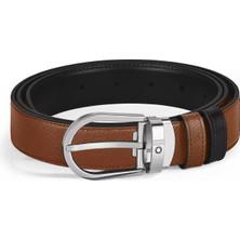Montblanc Sartorial At Nalı Tokalı 30 mm Çift Taraflı Deri Kemer 220964