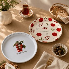 Sarkap Home 26 cm Domates Desenli 2'li Meyve Tabağı