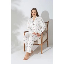 Pijamerry Büyük Beden Uzun Kol Milan Kumaş Pijama Takımı