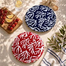 Sarkap Home 26 cm Kırmızı-Mavi Mercan 2'li Meyve Tabağı Seti