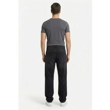 Onz Erkek Si̇yah Tas Desenli̇ Pamuklu Li̇krali Baggy Kalip Kot Pantolon