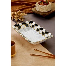 Cooker 35 cm Porselen Dikdörtgen Sunumluk Dekoratif Kase CKR3837