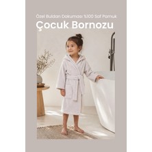 Özel Buldan Dokuması %100 Saf Pamuk Çocuk Bornozu