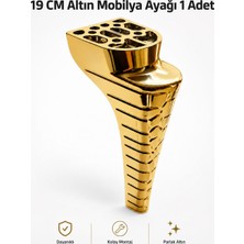Nzb Mobilya Ayağı 1 Adet 19 cm Altın Sert Plastik Dekoratif Koltuk Dolap Sehpa Ayağı Modeli