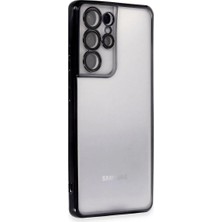 Bilfold Samsung Galaxy S21 Ultra Kılıf Razer Lensli Silikon - Siyah
