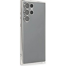 Bilfold Samsung Galaxy S22 Ultra Kılıf Razer Lensli Silikon - Gümüş