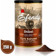 Shazel Efendy Türk Kahvesi | Silindir Teneke Kutu 250GR | Geleneksel Orta Kavrulmuş