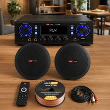 Lastvoice Black Stately Pack-2 Tavan Hoparlörü ve Anfi Ses Sistemi Seti