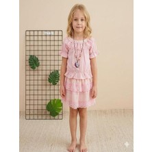 Örzi Kids Yazlıkkızçocuketekli Brodeli Takım Kolyeli